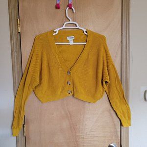 💜Arizona Jean Co Size S Mustard Crop Oversized Long Sleeve Sweater